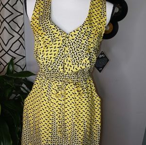 Black and Yellow sleeveless mini dress Sz M
